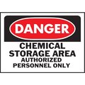 Hy-Ko Danger Chemical Storage Area Sign 10" x 14", 5PK A20355
